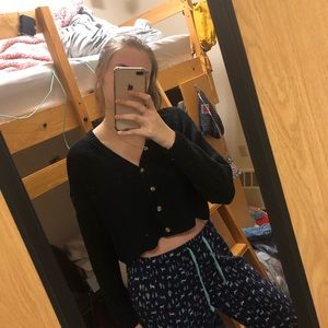 black cropped sweater